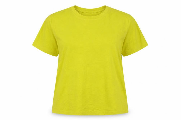 Topshop Women’s Yellow Cotton Crew Neck Short Sleeve T-Shirt Size 10