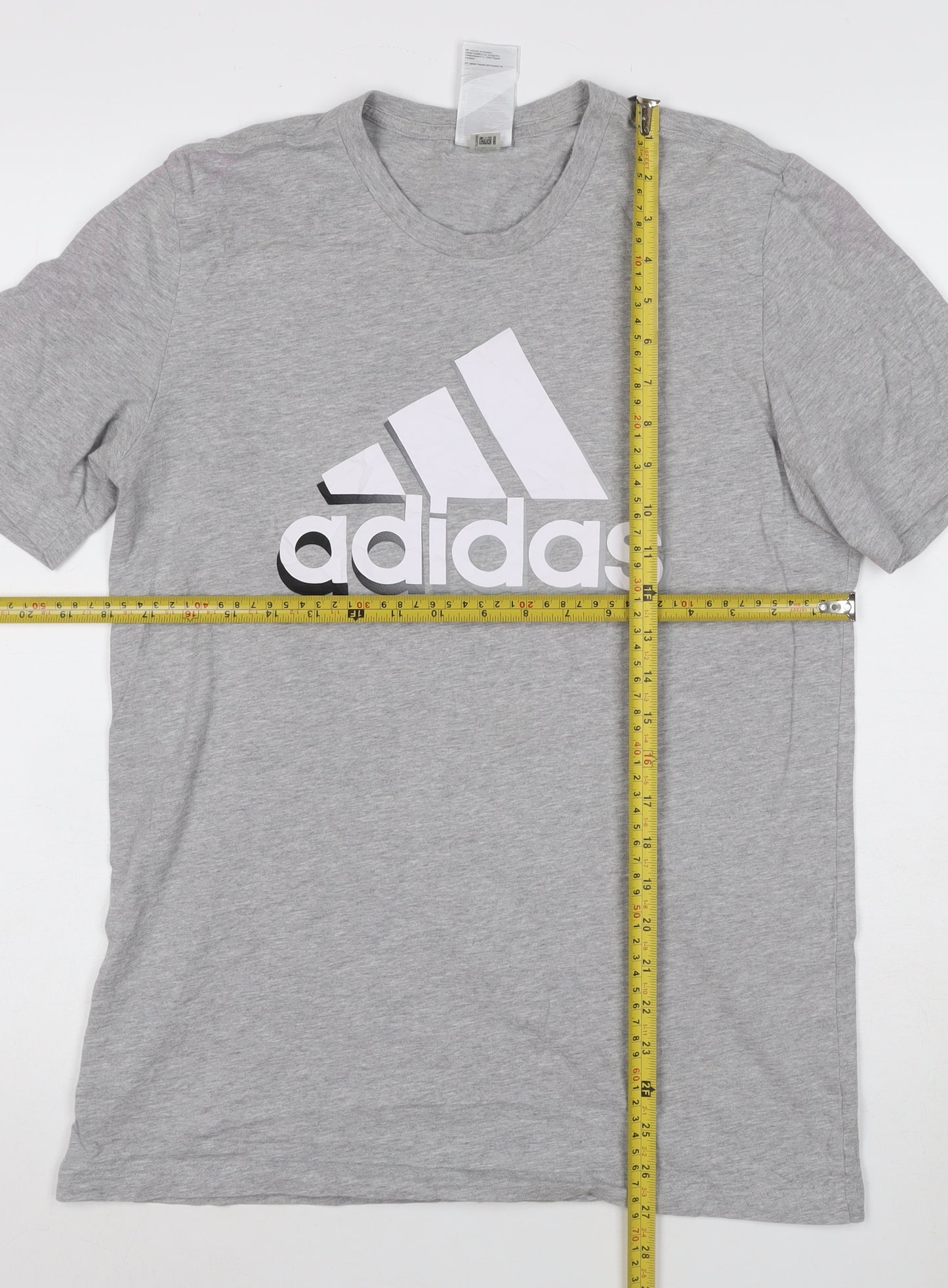 Adidas Men's Grey Crew Neck Short Sleeve Graphic T-Shirt Size M