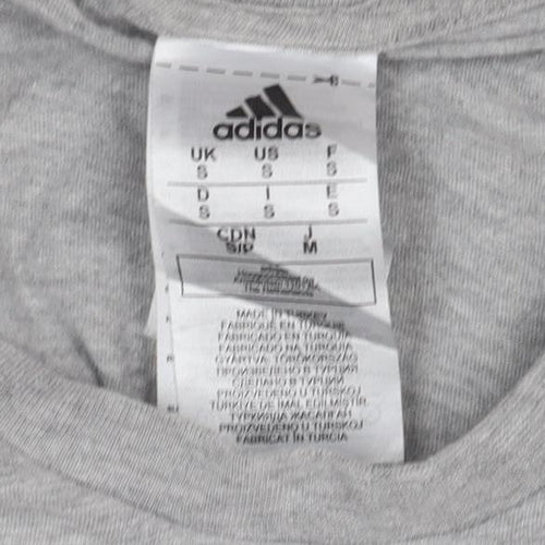 Adidas Men's Grey Crew Neck Short Sleeve Graphic T-Shirt Size M