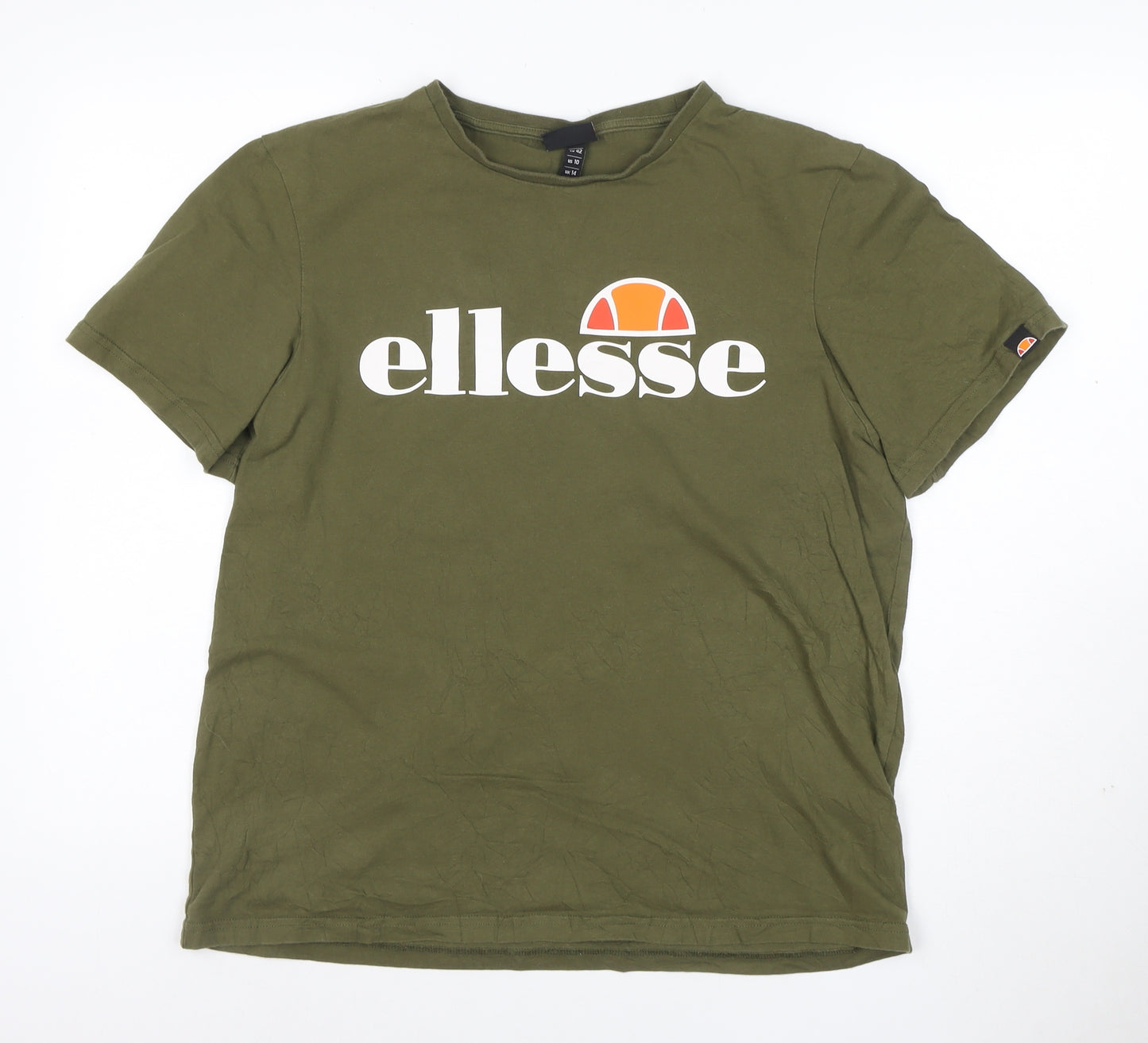 Ellesse Womens Green Cotton Short Sleeve Basic T-Shirt UK 14