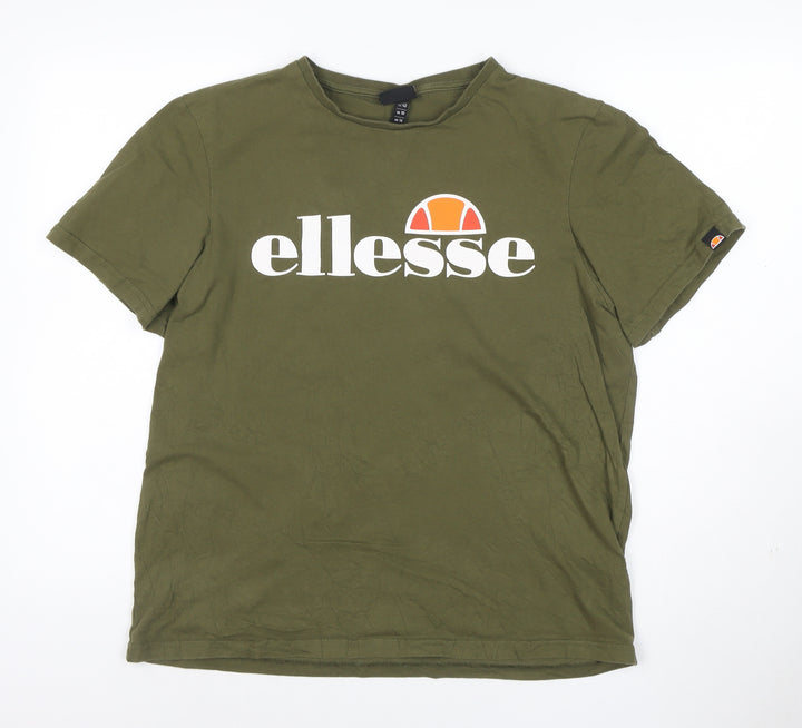 Ellesse Womens Green Cotton Short Sleeve Basic T-Shirt UK 14
