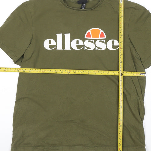 Ellesse Womens Green Cotton Short Sleeve Basic T-Shirt UK 14