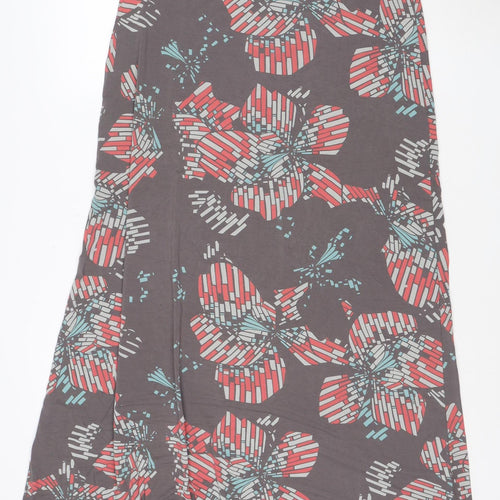 White Stuff Women’s Grey Floral A-Line Midi Skirt Size 12