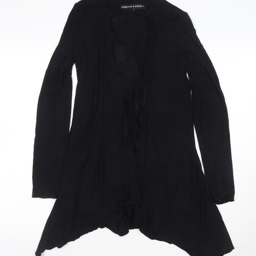 Forever Unique Womens Black Skull Crystal Cardigan Size 10 Cotton Blend
