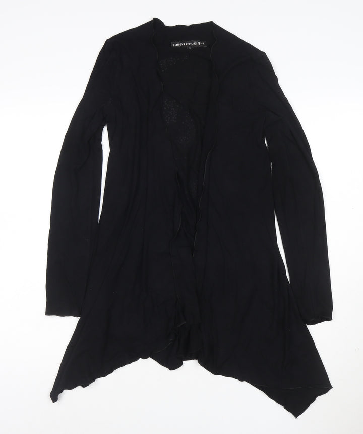 Forever Unique Womens Black Skull Crystal Cardigan Size 10 Cotton Blend