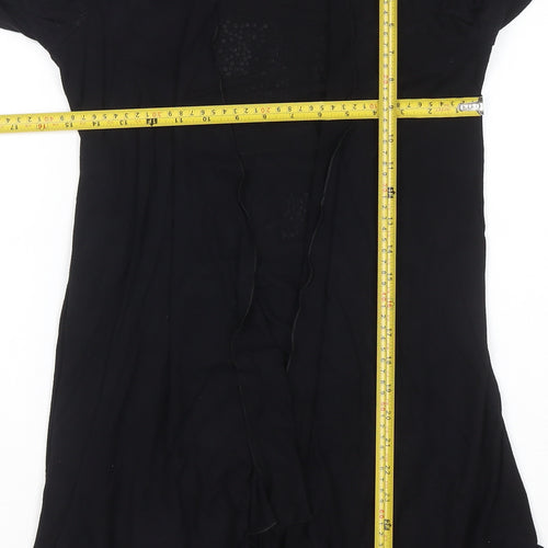 Forever Unique Womens Black Skull Crystal Cardigan Size 10 Cotton Blend