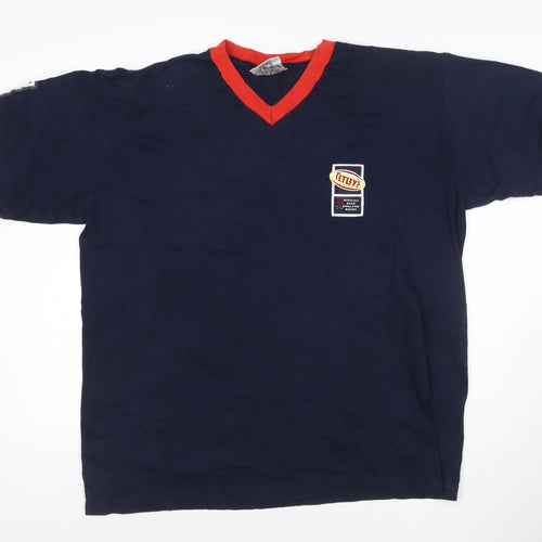 Tetley's Official England Rugby Navy V-Neck Men's T-Shirt One Size
