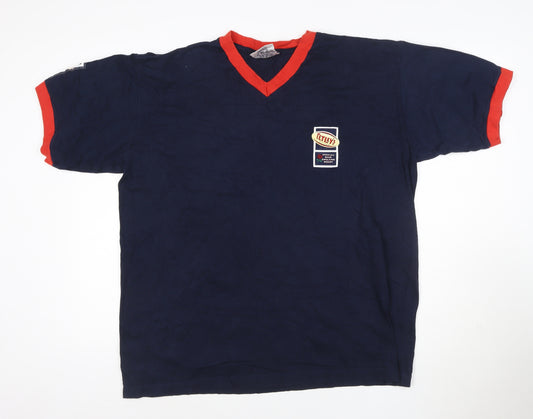 Tetley's Official England Rugby Navy V-Neck Men's T-Shirt One Size