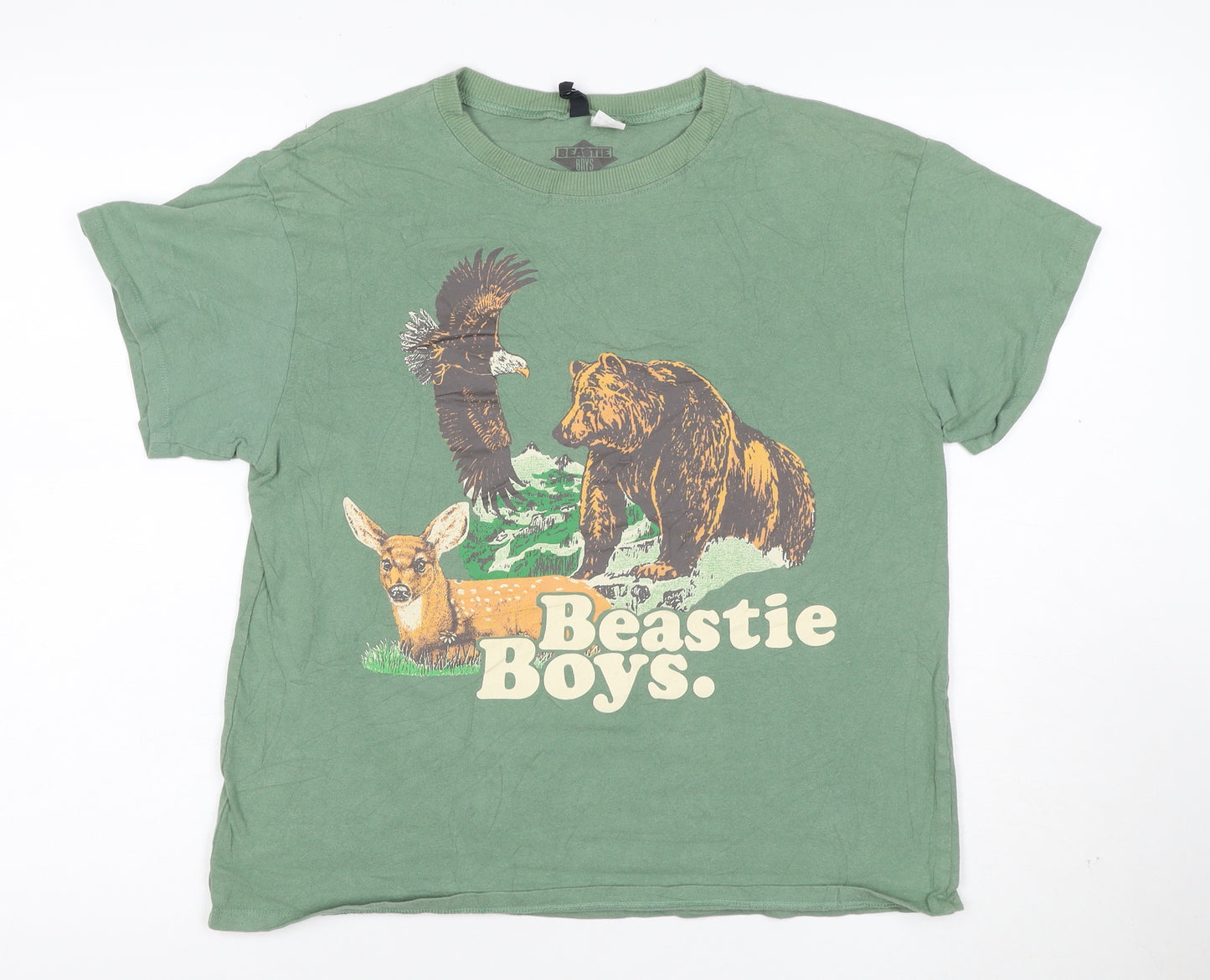 H&M Divided Women’s Green Beastie Boys Graphic Cotton T-Shirt S