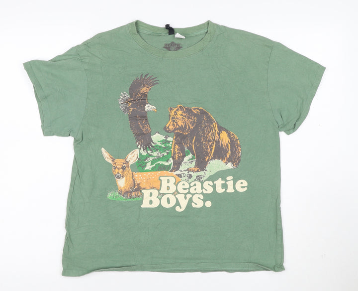 H&M Divided Women’s Green Beastie Boys Graphic Cotton T-Shirt S