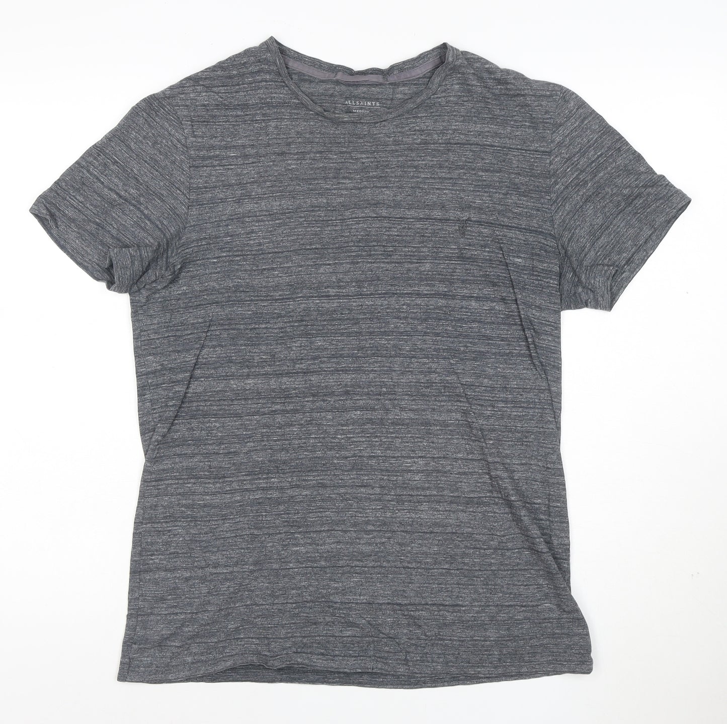 AllSaints Men's Grey Crew Neck Short Sleeve T-Shirt Medium
