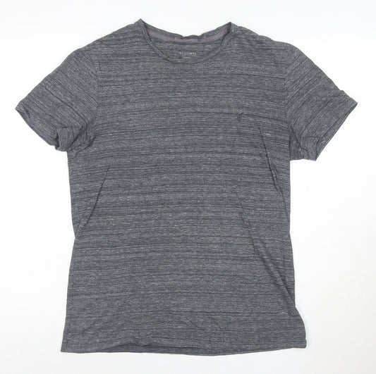 AllSaints Men's Grey Crew Neck Short Sleeve T-Shirt Medium