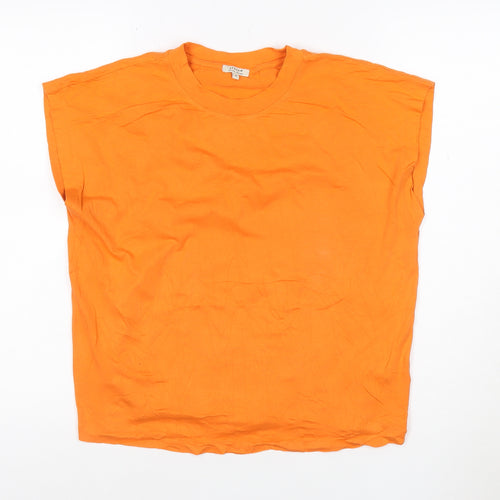Jigsaw Women's Orange Basic Cotton Modal Sleeveless T-Shirt M
