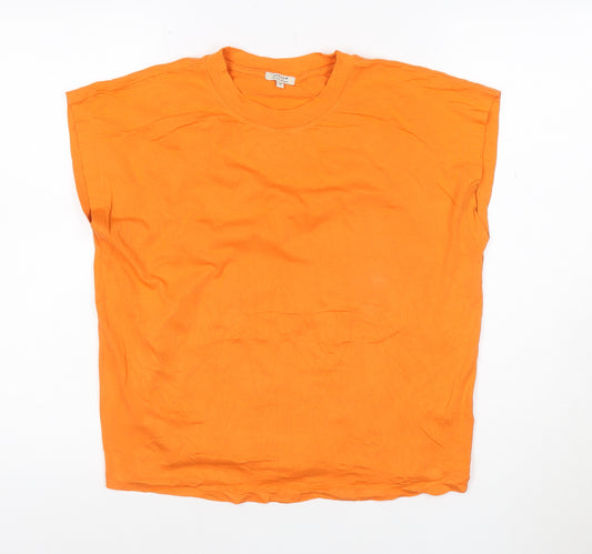 Jigsaw Women's Orange Basic Cotton Modal Sleeveless T-Shirt M
