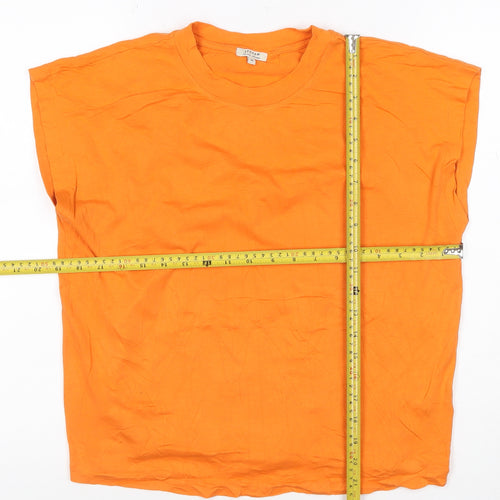 Jigsaw Women's Orange Basic Cotton Modal Sleeveless T-Shirt M