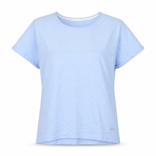 Quba & Co Womens Blue Cotton Short Sleeve T-Shirt Size 10