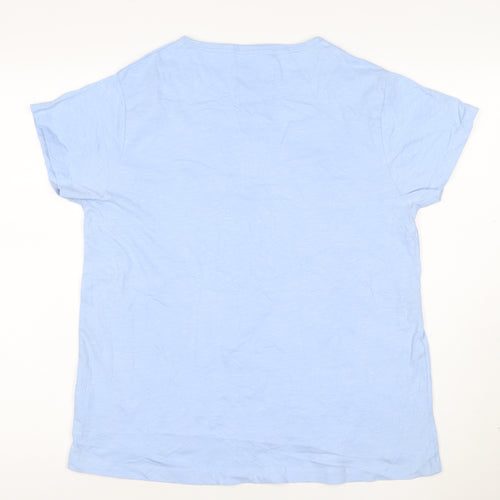 Quba & Co Womens Blue Cotton Short Sleeve T-Shirt Size 10