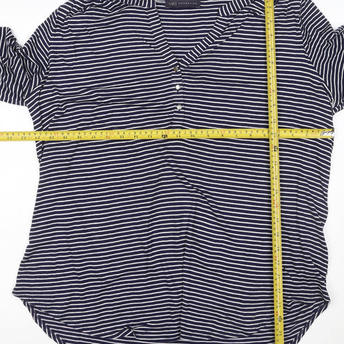 Marks and Spencer Women’s Blue Striped V-Neck 3/4 Sleeve Blouse Size 18