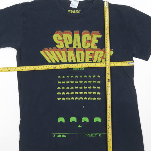 Gildan Mens Black Space Invaders Retro Graphic T-Shirt Size M