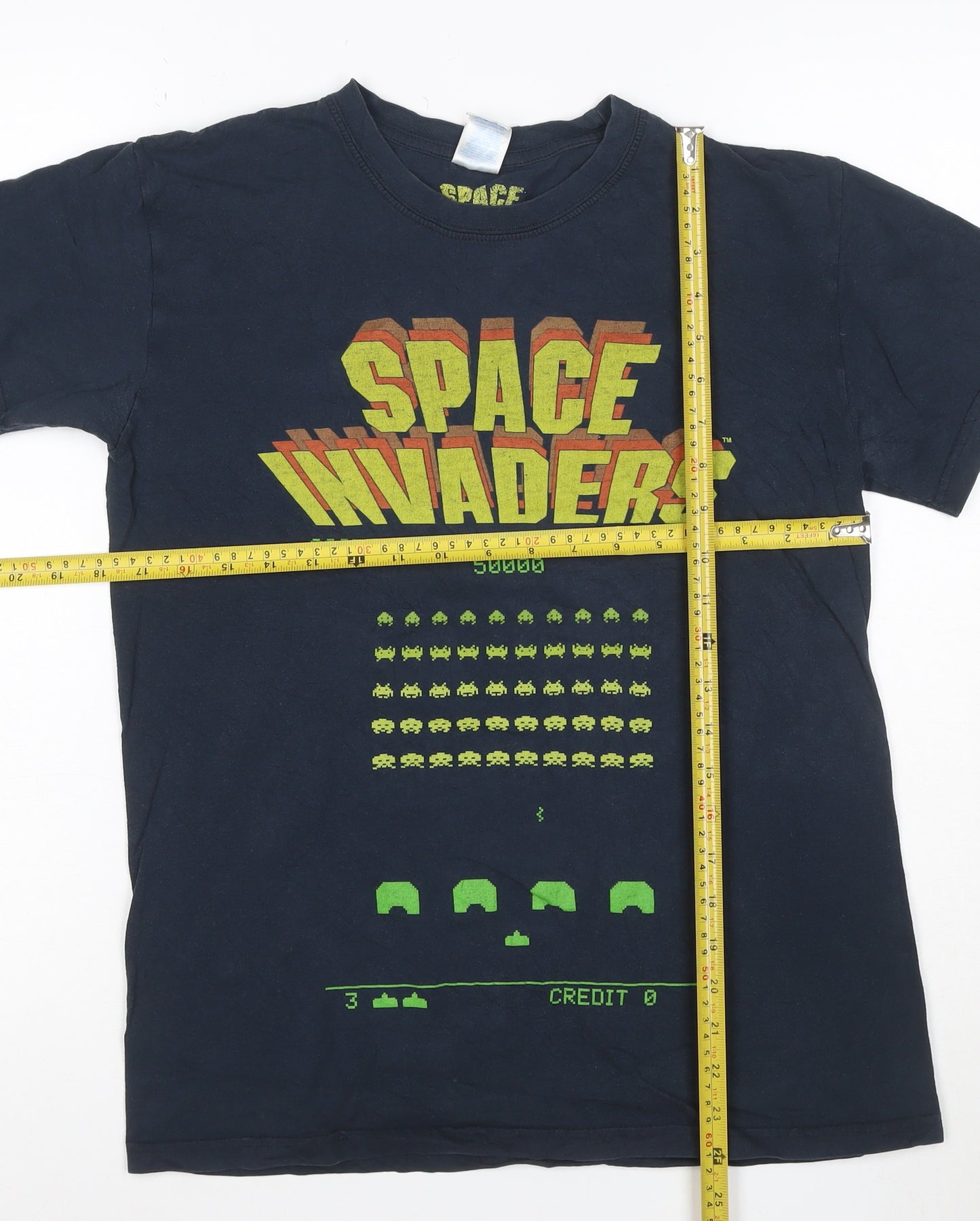 Gildan Mens Black Space Invaders Retro Graphic T-Shirt Size M