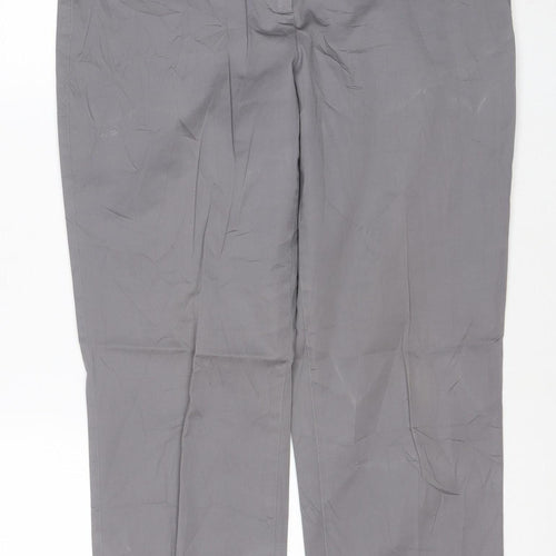 Gerry Weber Women Grey Cotton Blend Cropped Trousers Size 12