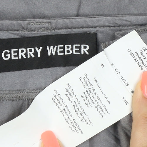 Gerry Weber Women Grey Cotton Blend Cropped Trousers Size 12