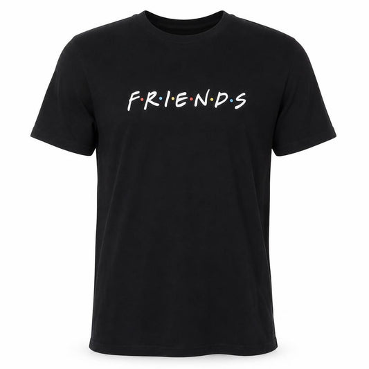 B&C Collection Men's Black Friends Graphic T-Shirt Size S