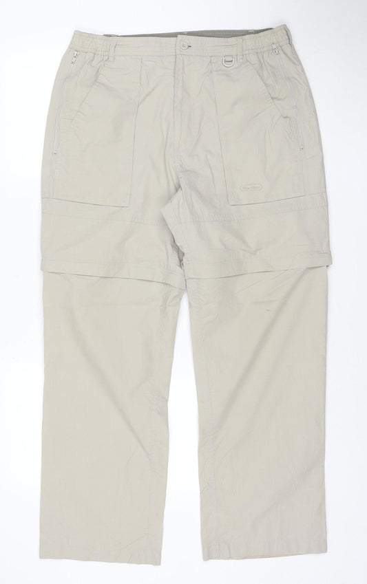 Peter Storm Men's Beige 34S Lightweight Cargo Travel Trousers