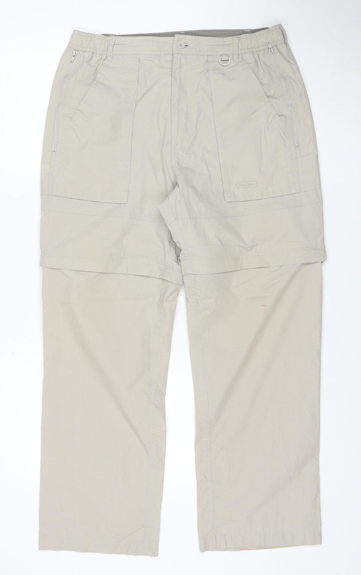 Peter Storm Men's Beige 34S Lightweight Cargo Travel Trousers