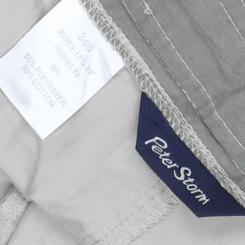 Peter Storm Men's Beige 34S Lightweight Cargo Travel Trousers