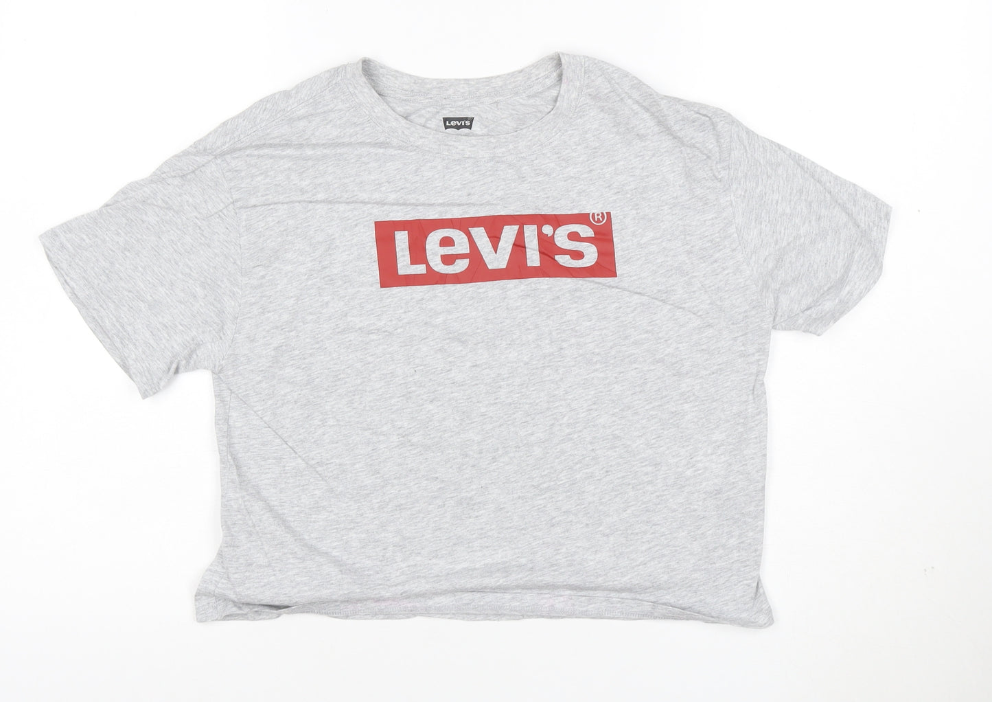 Levi's Girls Grey Logo T-Shirt 14 Years Crew Neck Short Sleeve