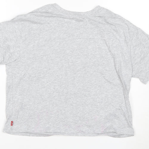 Levi's Girls Grey Logo T-Shirt 14 Years Crew Neck Short Sleeve