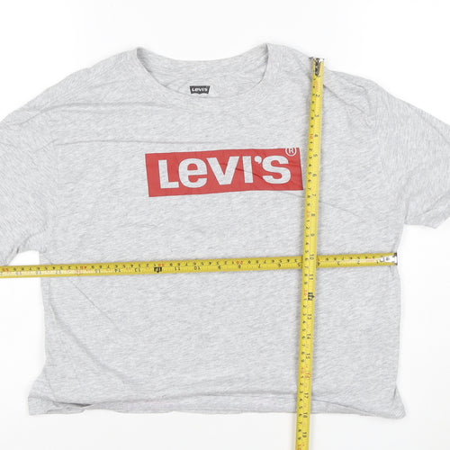 Levi's Girls Grey Logo T-Shirt 14 Years Crew Neck Short Sleeve