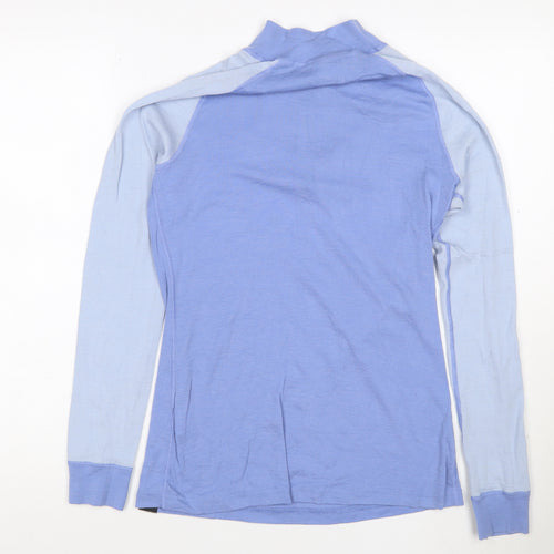 Mountain Warehouse Women's Blue Merino Wool 1/2 Zip Long Sleeve Pullover Top UK 12