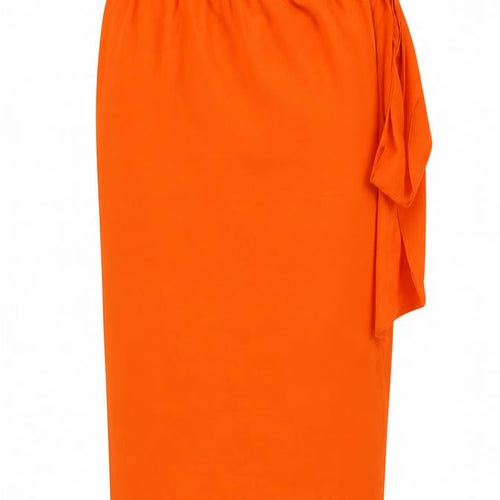 Dancing Leopard Women’s Orange Wrap Midi Skirt Size 12 Polyester