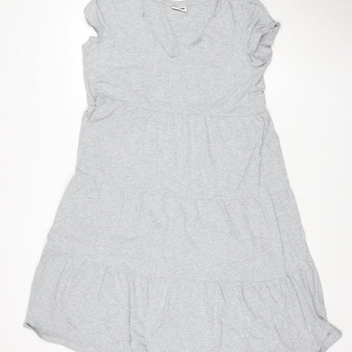 Noisy May Women Grey XS T-Shirt Dress Casual Jersey Cotton