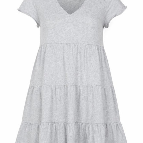 Noisy May Women Grey XS T-Shirt Dress Casual Jersey Cotton
