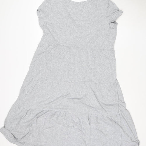 Noisy May Women Grey XS T-Shirt Dress Casual Jersey Cotton