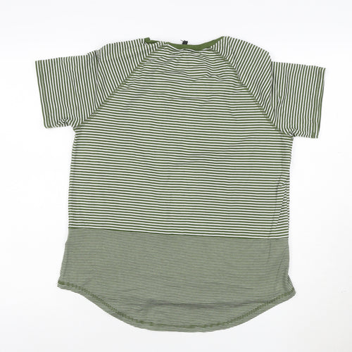 Next Womens Green Striped Short Sleeve Jersey T-Shirt Size 12