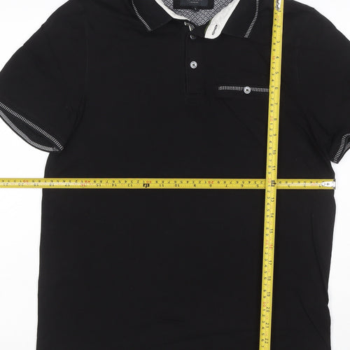 Ted Baker Men's Black Short Sleeve Cotton Polo Shirt Size M