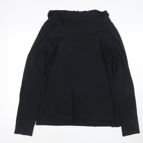 Long Tall Sally Women's Black Roll Neck Long Sleeve Cotton T-Shirt Size L