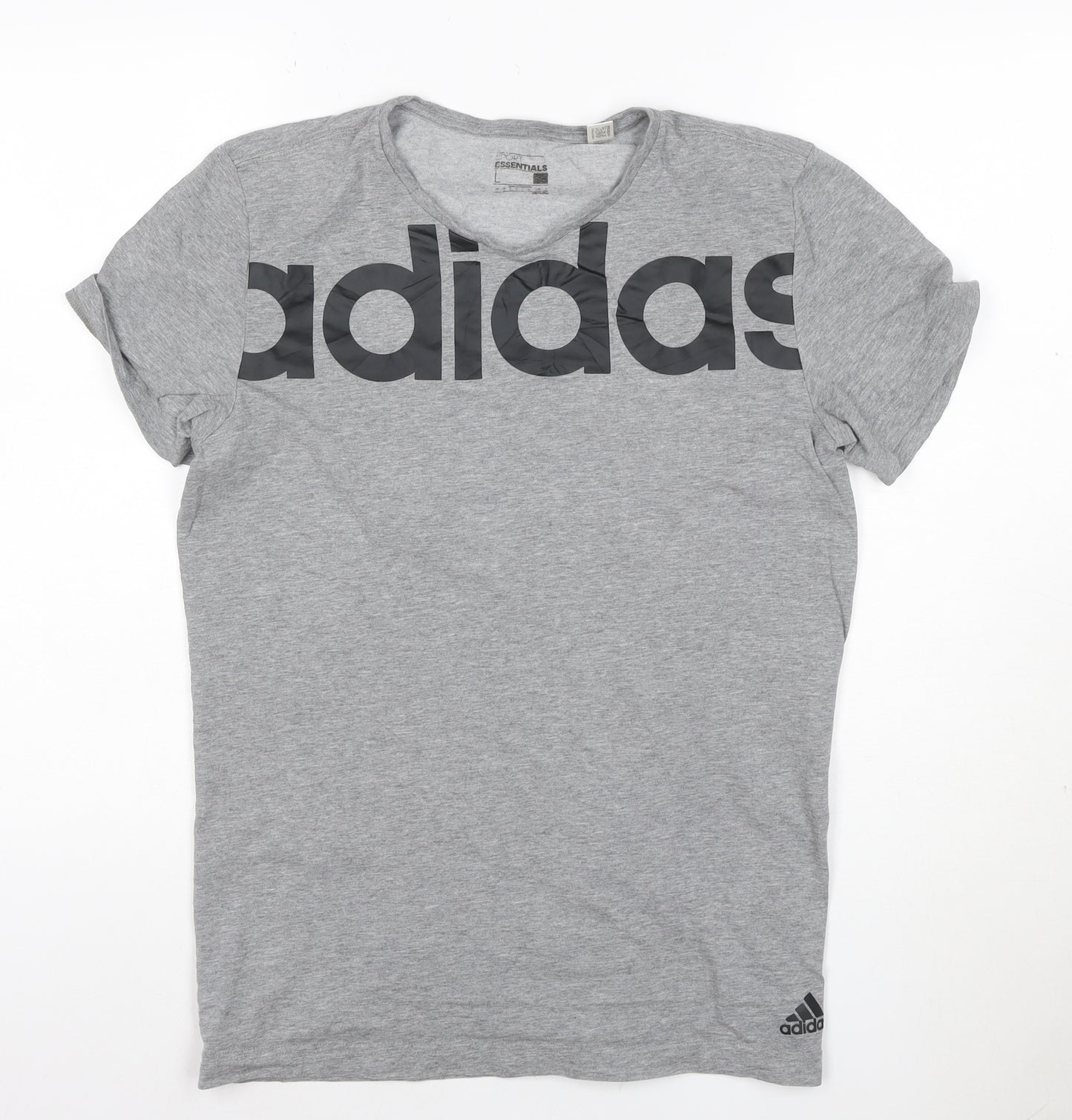 Adidas Mens Grey Climalite Essentials Short Sleeve Crew Neck T-Shirt L