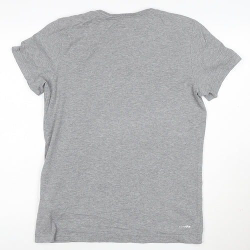 Adidas Mens Grey Climalite Essentials Short Sleeve Crew Neck T-Shirt L