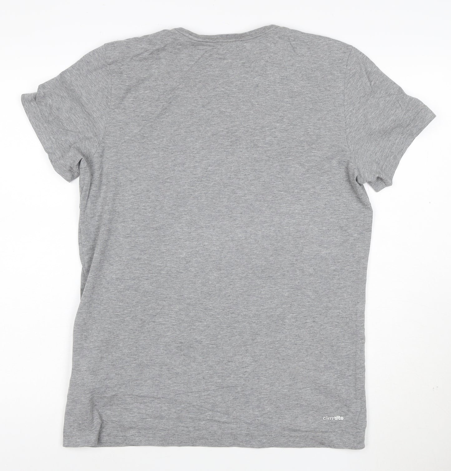 Adidas Mens Grey Climalite Essentials Short Sleeve Crew Neck T-Shirt L