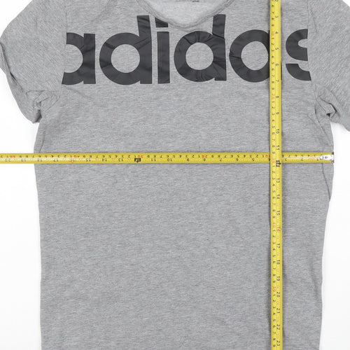Adidas Mens Grey Climalite Essentials Short Sleeve Crew Neck T-Shirt L