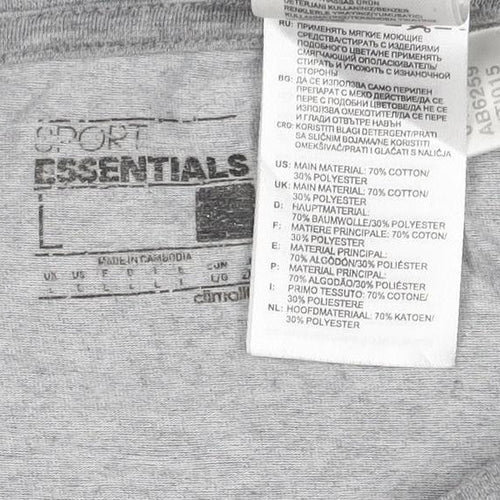 Adidas Mens Grey Climalite Essentials Short Sleeve Crew Neck T-Shirt L