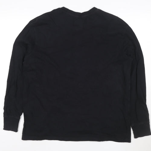 Cotton On Men’s Black Long Sleeve Graphic T-Shirt L Regular Fit