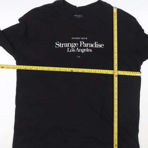 Cotton On Men’s Black Long Sleeve Graphic T-Shirt L Regular Fit