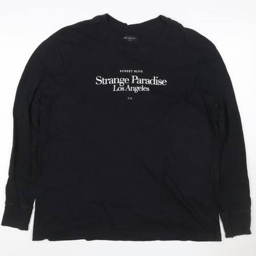 Cotton On Men’s Black Long Sleeve Graphic T-Shirt L Regular Fit