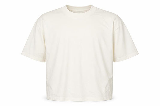 Monoprix Men's Ivory Organic Cotton Crew Neck T-Shirt Size L